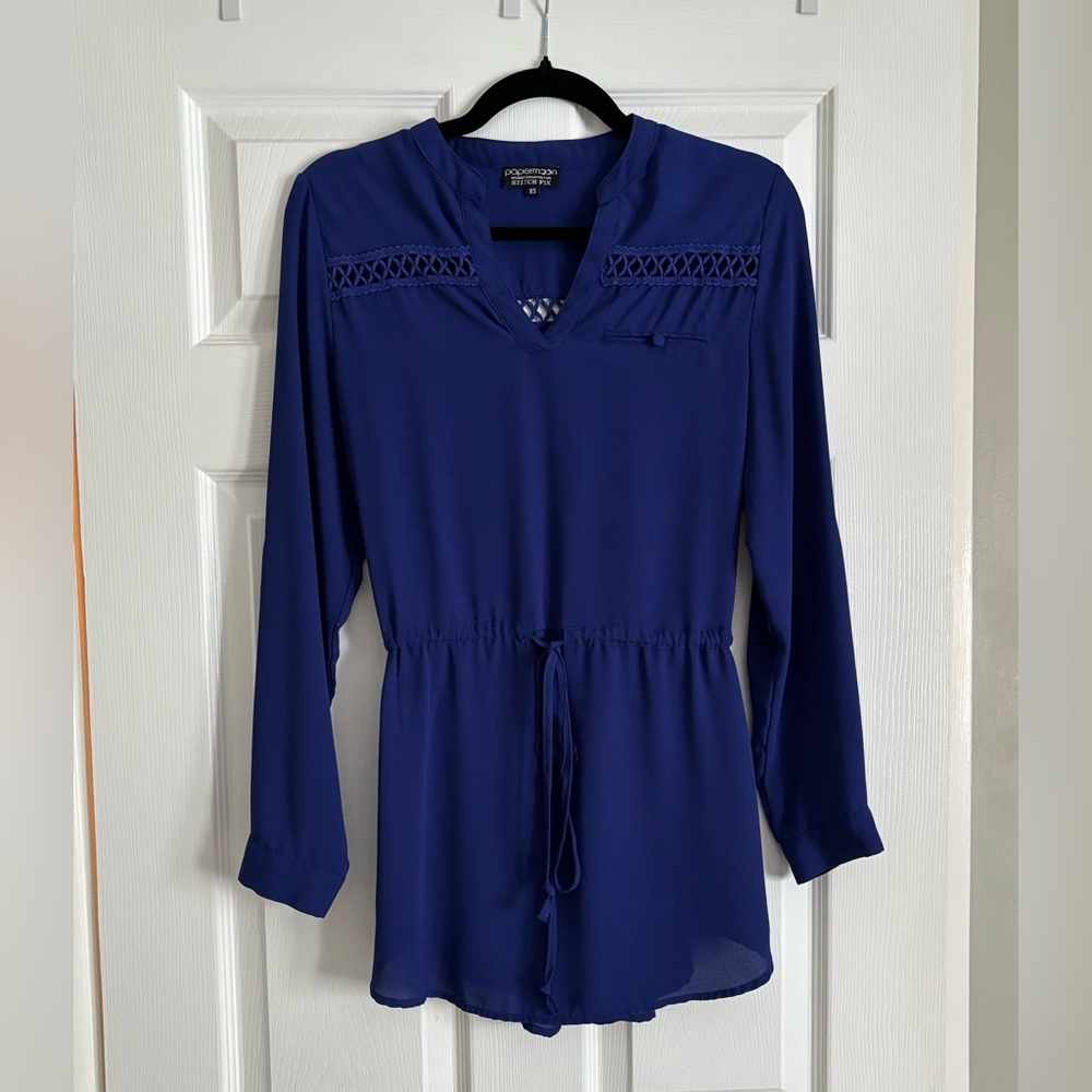 Women's Blue Long Sleeve Top